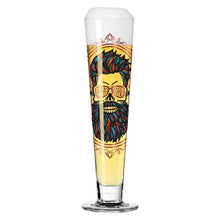Load image into Gallery viewer, RITZENHOFF HEROES FESTIVAL BEER GLASS by SANTIAGO SEVILLANO - Beard Man! Quirksy gifts australia
