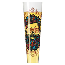 Load image into Gallery viewer, RITZENHOFF HEROES FESTIVAL BEER GLASS by SANTIAGO SEVILLANO - Beard Man! Quirksy gifts australia