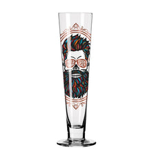 Load image into Gallery viewer, RITZENHOFF HEROES FESTIVAL BEER GLASS by SANTIAGO SEVILLANO - Beard Man! Quirksy gifts australia