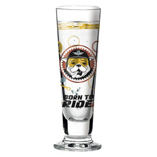Load image into Gallery viewer, RITZENHOFF Black Label Schnapps Glass by Shari Warren - Born to Ride! Quirksy gifts australia
