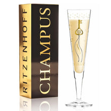 Load image into Gallery viewer, RITZENHOFF CHAMPUS CHAMPAGNE GLASS by SVEN DOGS - Key to Happiness! Quirksy gifts australia
