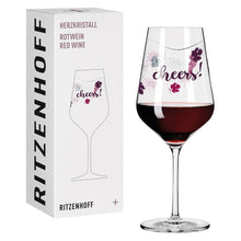 Load image into Gallery viewer, RITZENHOFF CRYSTAL HEART RED WINE GLASS by LENKA KÜHNERTOVÁ - Cheers! Quirksy gifts australia
