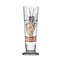 Load image into Gallery viewer, RITZENHOFF HEROES SCHNAPS GLASS by PIETRO CHIERA - Good Luck! Quirksy gifts australia
